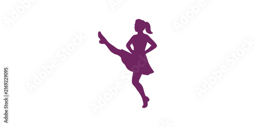 Картината върху платно Irish dancer silhouette purple icon vector for st patricks day design