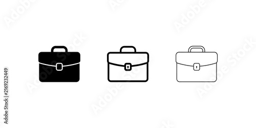 Foto Briefcase icon set featuring solid and linear designs for office work use