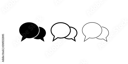 Konstfotografi Speech bubble message icons in solid outline and thin stroke styles