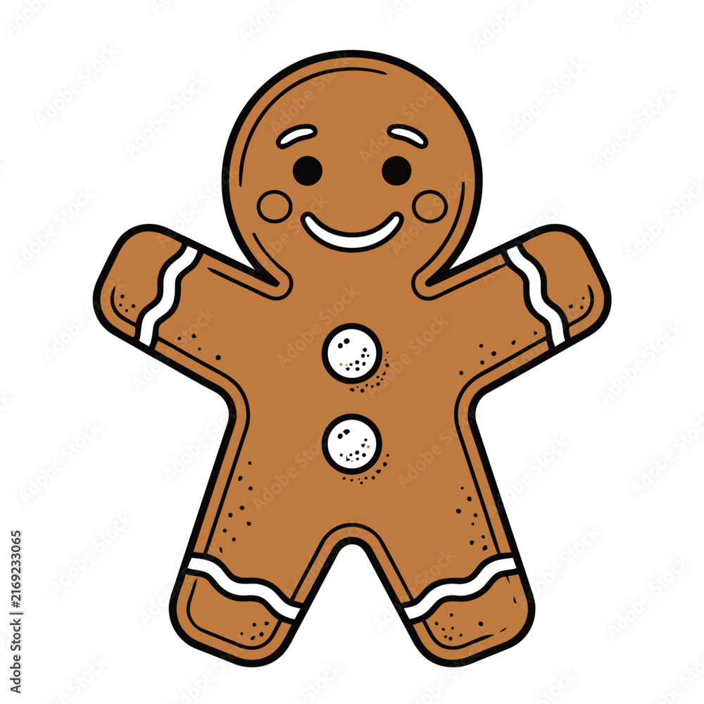 Obraz premium Gingerbread Man Cookie Illustration