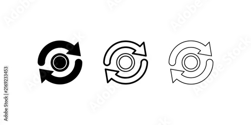 Obraz na płótnie Rotation refresh arrow icons depict continuous data update processes.
