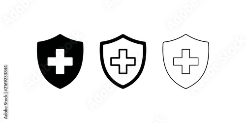 Canvastavla Medical shield with cross icon for healthcare and safety protection