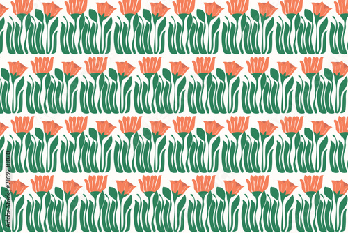 Abstract seamless floral pattern. Minimalist botanical background perfect for eco friendly branding, wallpaper, and textile design.