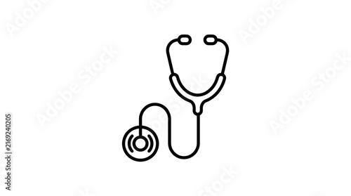 Isolated stethoscope icon on transparent background, medical tool illustration