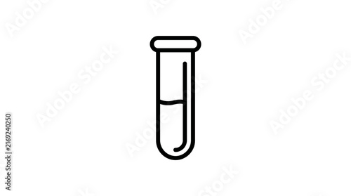 Laboratory test tube with liquid, isolated on transparent background