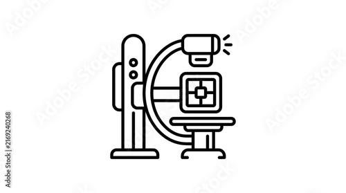 Medical C-Arm X-Ray Machine Icon, Isolated on Transparent Background