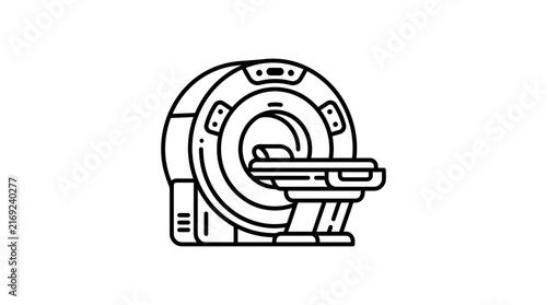 Medical MRI Scanner Machine Icon Isolated on Transparent Background