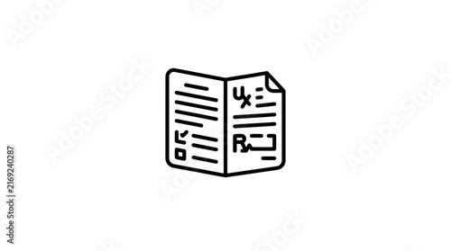 Medical Prescription Document Icon Isolated on Transparent Background