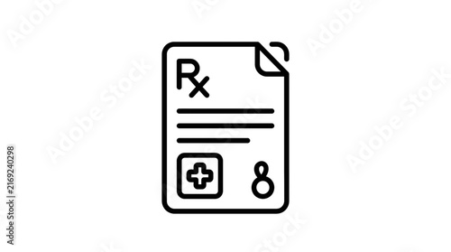 Medical Prescription Icon Isolated on Transparent Background