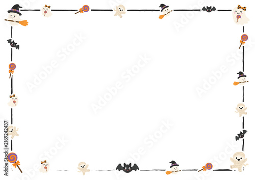 Cute Halloween Border Frame, vector design