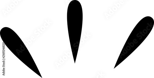 Obraz na płótnie Black Teardrop Brush Marks PNG, Minimal Decorative Accent Shapes Isolated on Tra