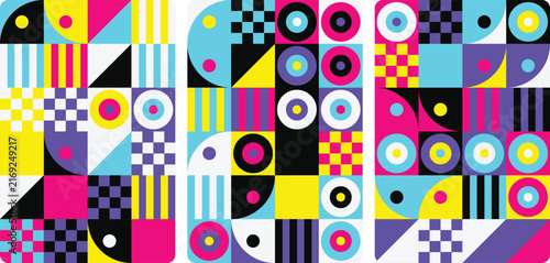 Bright colorful abstract geometric pattern background