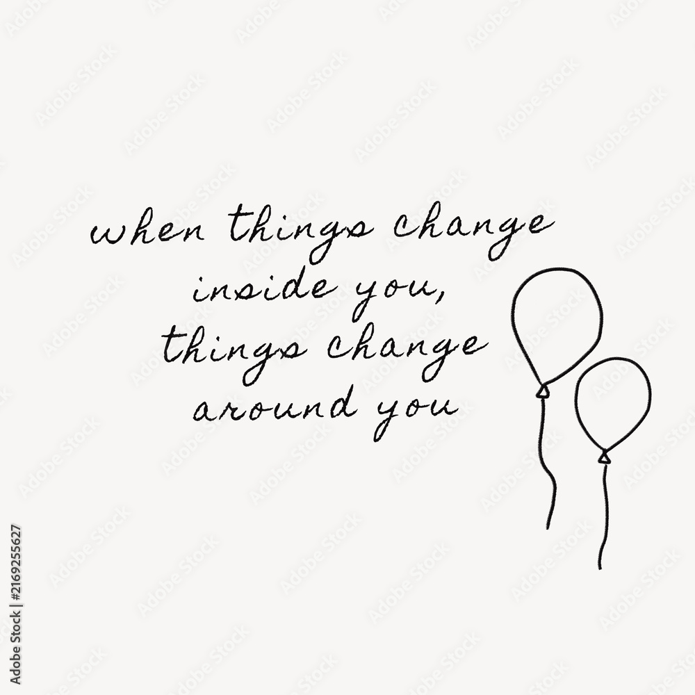 Naklejka premium Positive mindset cute handwritten typography