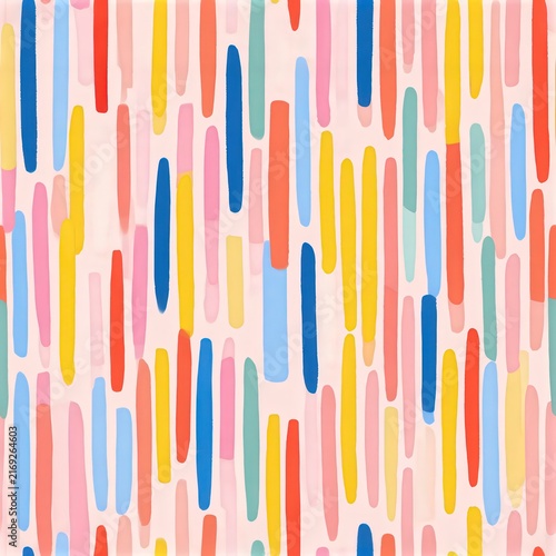 Abstract pastel colored brush strokes pattern with a playful and vibrant feel