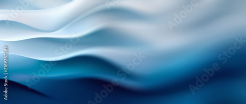 Abstract deep blue and white wavy background with 3d layered smooth curves