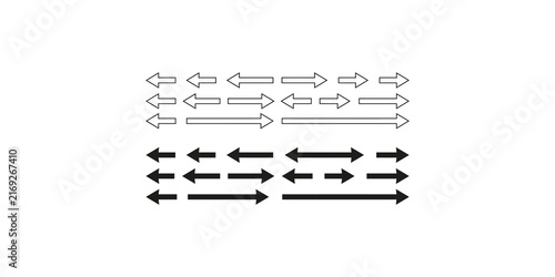 Canvastavla Arrow line set featuring diverse bidirectional and directional shapes for navigation and data flow