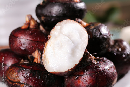 Fresh Water Chestnuts with Red Brown Shells and White Flesh - Natural Organic Food Ingredients
