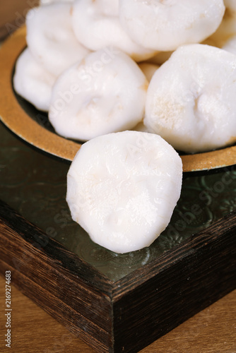 Fresh White Steamed Buns in Traditional Bamboo Steamer Asian Cuisine Food Photography
