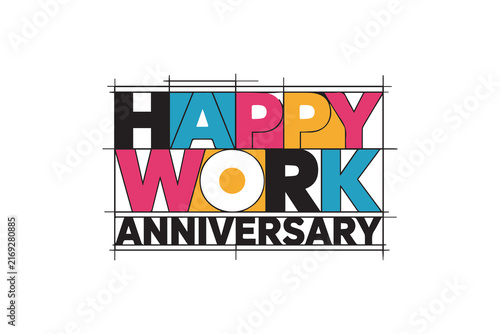 Work anniversary typography illustration