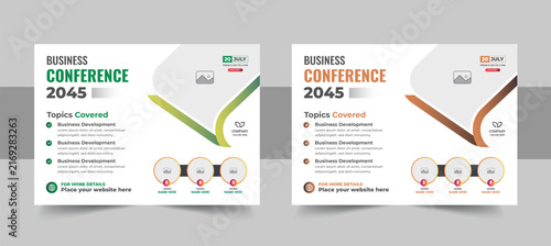 Modern online webinar social media banner and meeting invitation template