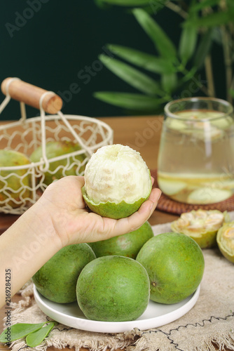 Konstfotografi Fresh Guilin Monk Fruit Luo Han Guo Natural Sweetener Chinese Traditional Medici