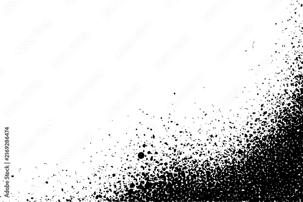 Obraz premium Abstract black and white background with a spray paint texture effect fading into a corner of the frame