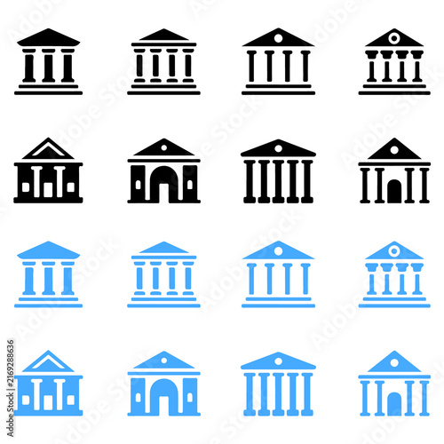 Konstfotografi Collection of twelve building featuring classical architecture with columns and
