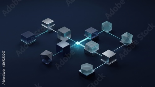 Connected geometric nodes forming digital network