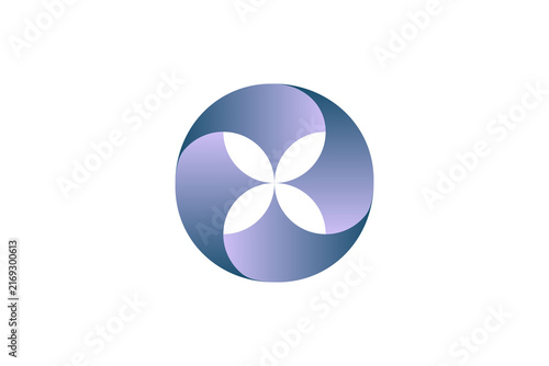 Modern Abstract Circular Floral Gradient Logo Design