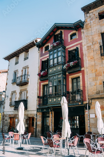 Colorful stone houses in Elorrio, Vizcaya, Spain