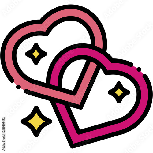 Love Hearts Friendship Affection Togetherness and Unity Vector Icons