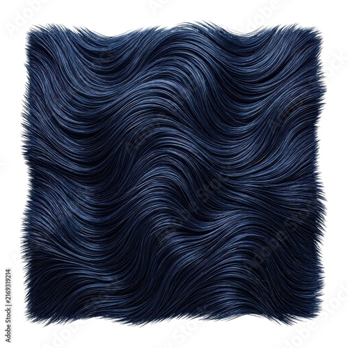 Abstract Dark Blue Wavy Texture - Flowing Silk or Hair Pattern