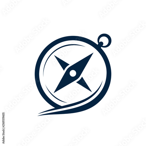 Minimalist compass logo indicating direction