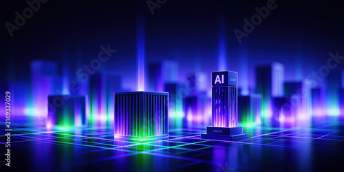 AI agent cybersecurity server cityscape