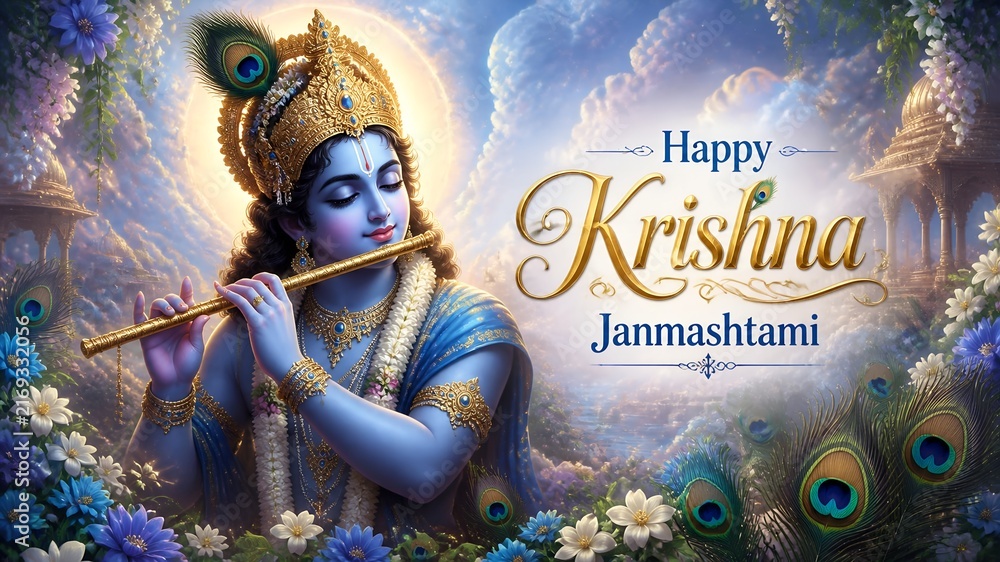 Naklejka premium janmastami background