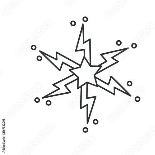 Starburst with lightning bolts and circles
