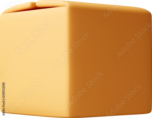 3d cardboard box parcel.