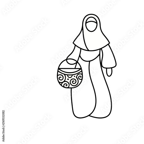 Woman in hijab holding a decorative basket