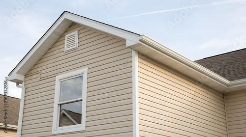 Weathered Siding On A Residential House With Gabled Roof
