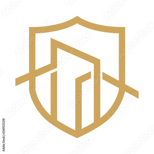 Modern House Shield Logo with Secure Home Protection Concept for Real Estate Property Insurance Construction and Security Branding