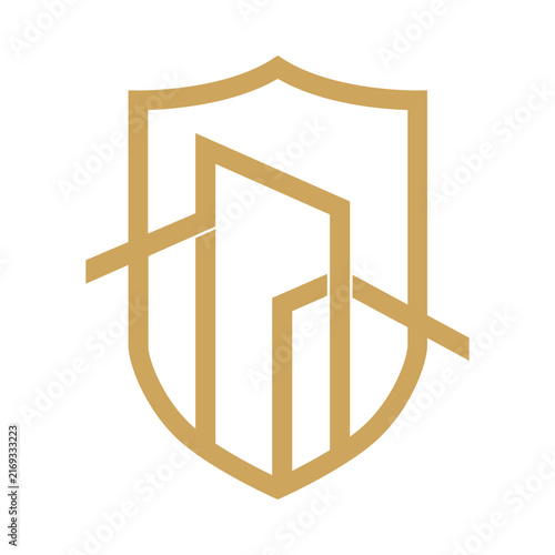 Modern House Shield Logo with Secure Home Protection Concept for Real Estate Property Insurance Construction and Security Branding