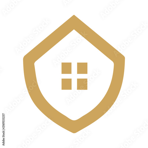 Modern House Shield Logo with Secure Home Protection Concept for Real Estate Property Insurance Construction and Security Branding