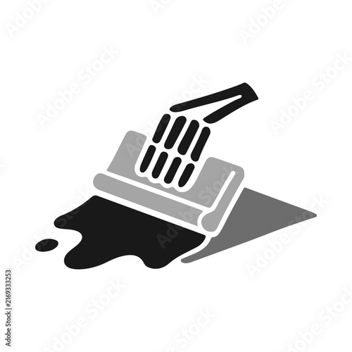 Professional Paint Roller Logo with Dynamic Brush Stroke Design for Painting Construction Renovation Home Improvement and Decorating Branding