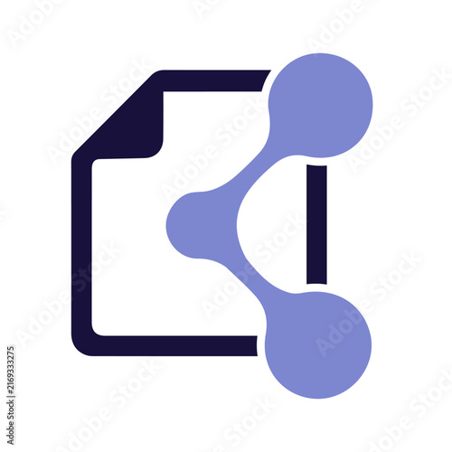 Modern Document Network Logo with Connected Nodes for Digital Information Management Software Communication and Technology Branding