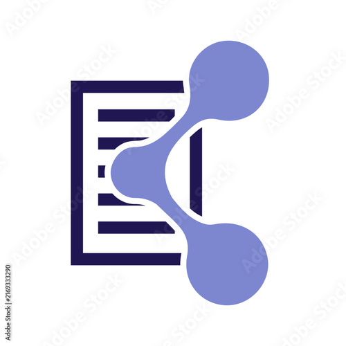 Modern Document Network Logo with Connected Nodes for Digital Information Management Software Communication and Technology Branding