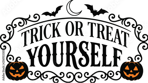Spooky Halloween Typography Design with Decorative Lettering and Festive Elements