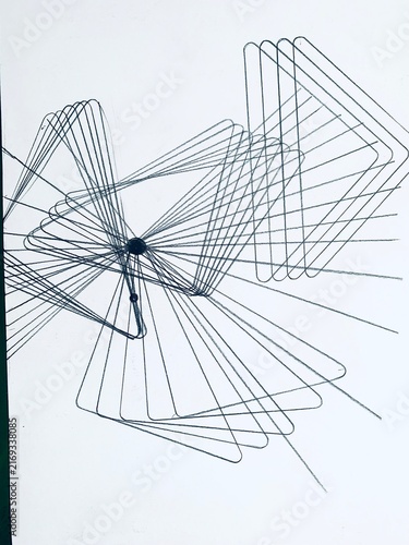 Abstract geometric composition. Technological development.