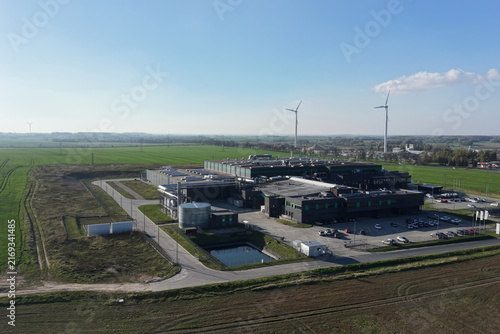 Modern data center campus powered by wind turbines