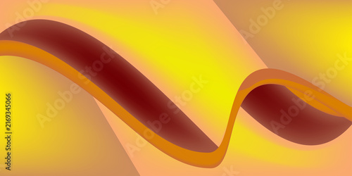 Quadro su tela Abstract flowing wave shape in warm yellow and red gradient background creating fluid motion for design