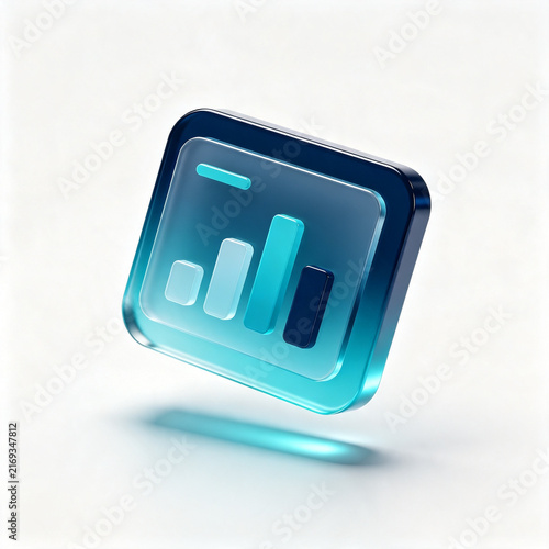 Dark cyan analytics report icon
